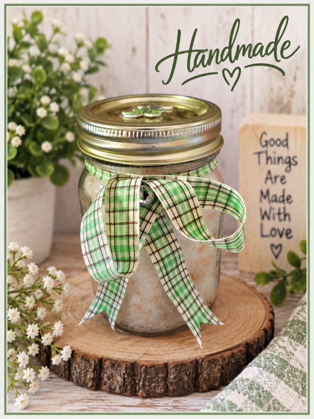 Handmade Coconut & Vanilla Mason Jar Sand Filled Air Freshener – Beach Decor